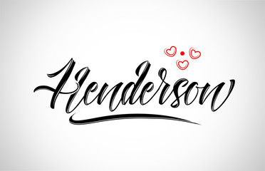 henderson city design typography with red heart icon logo