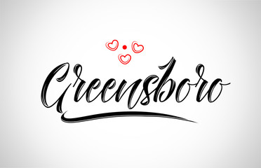 Naklejka premium greensboro city design typography with red heart icon logo