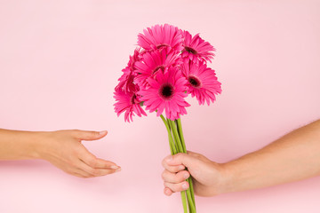 Giving flower. Love.