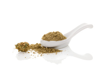 Green cannabis flour.