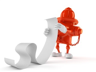 Naklejka premium Hydrant character reading long list