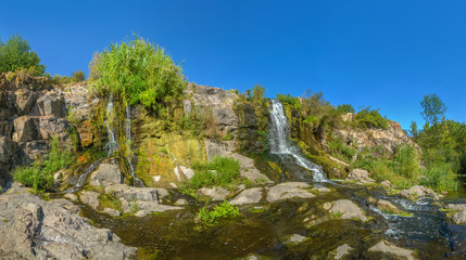 Waterfall in Kryvyi Rih at Karachuni dam