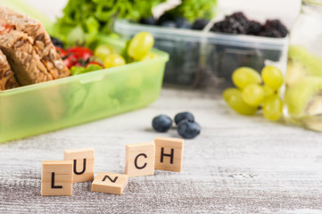 Vegetarian sandwich and berries