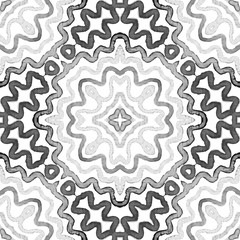 Black and white Geometric Watercolor. Creative Seamless Pattern. Hand Drawn Stripes. Brush Texture. 