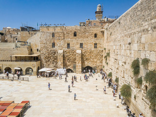 View of the famous Western Wall, most ancient monument of the jew religion. Jerusalem old town, Israel