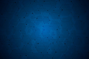 Abstract blue hexagon background , Technology polygonal concept