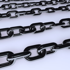 Fototapeta premium Metal chains colored silver 3d illustration