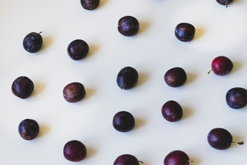 Spiral of fresh plums