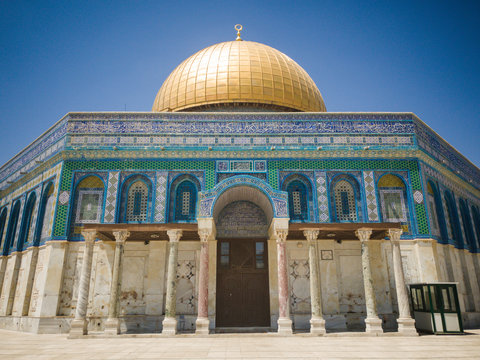 The Dome of the Rock mosque in the Temple Mount.Jerusalem old town, Israel