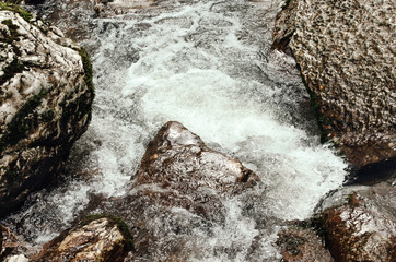 Cascade of a mountain river. Background. - 220117791