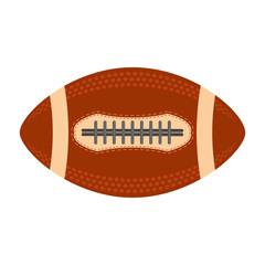 American Football Ball Isolated on White Background. Rugby Sport Icon. Sports Equipment Design Element.