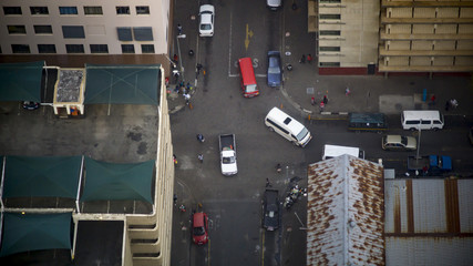 Fototapeta premium Urban city landscape aerial view of Johannesburg, South Africa