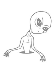 boden loch alien ausserirdischer weltall ufo weltraum besucher grau grey grusselig entführen monster böse comic cartoon clipart horror halloween