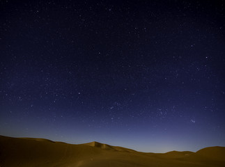 Starry night in Sahara Desert