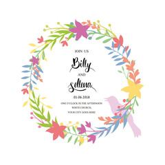 Obraz premium Invitation Design with a floral frame