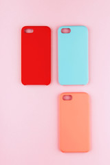 Set of colored silicone covers for smart phone