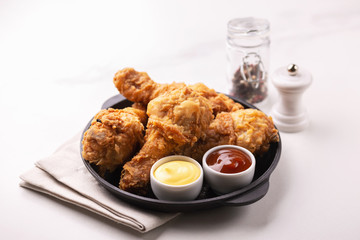 Crispy chicken legs. Fast and junk food