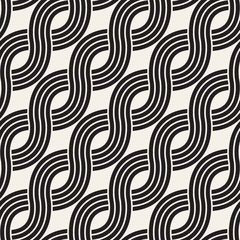 Fototapeta premium Vector seamless pattern. Modern stylish abstract texture. Repeating wavy geometric tiles..