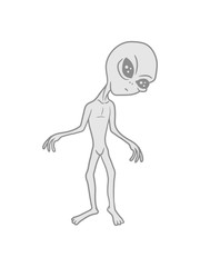 alien ausserirdischer weltall ufo weltraum besucher grau grey grusselig entführen monster böse comic cartoon clipart horror halloween