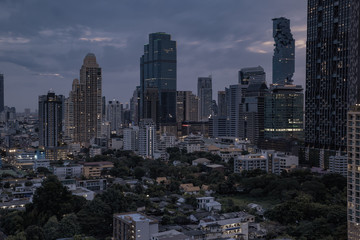 Bangkok city scape with beatiful moment of light