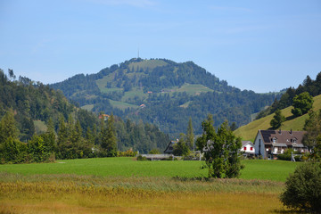Obraz premium Tösstal mit blick aufs Hörnli (1132m)