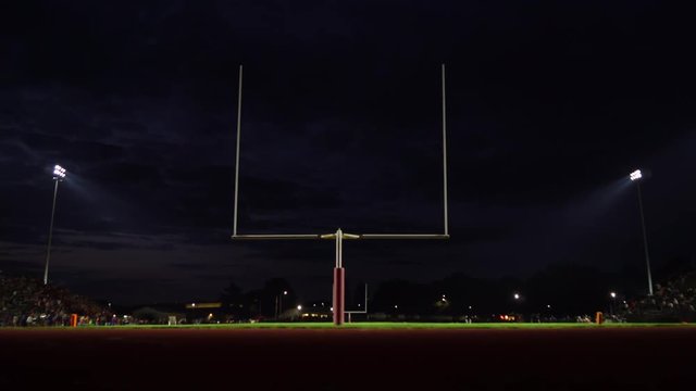High School football stadium wide at night