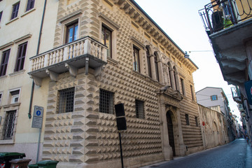 Fototapeta na wymiar Palazzo Sansebastiani, today known as Palazzo dei Diamanti, in via enrico noris in Verona, Italy