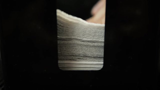 Napkins close-up isolated on a black background.