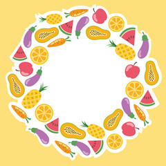 fruits rounded frame design