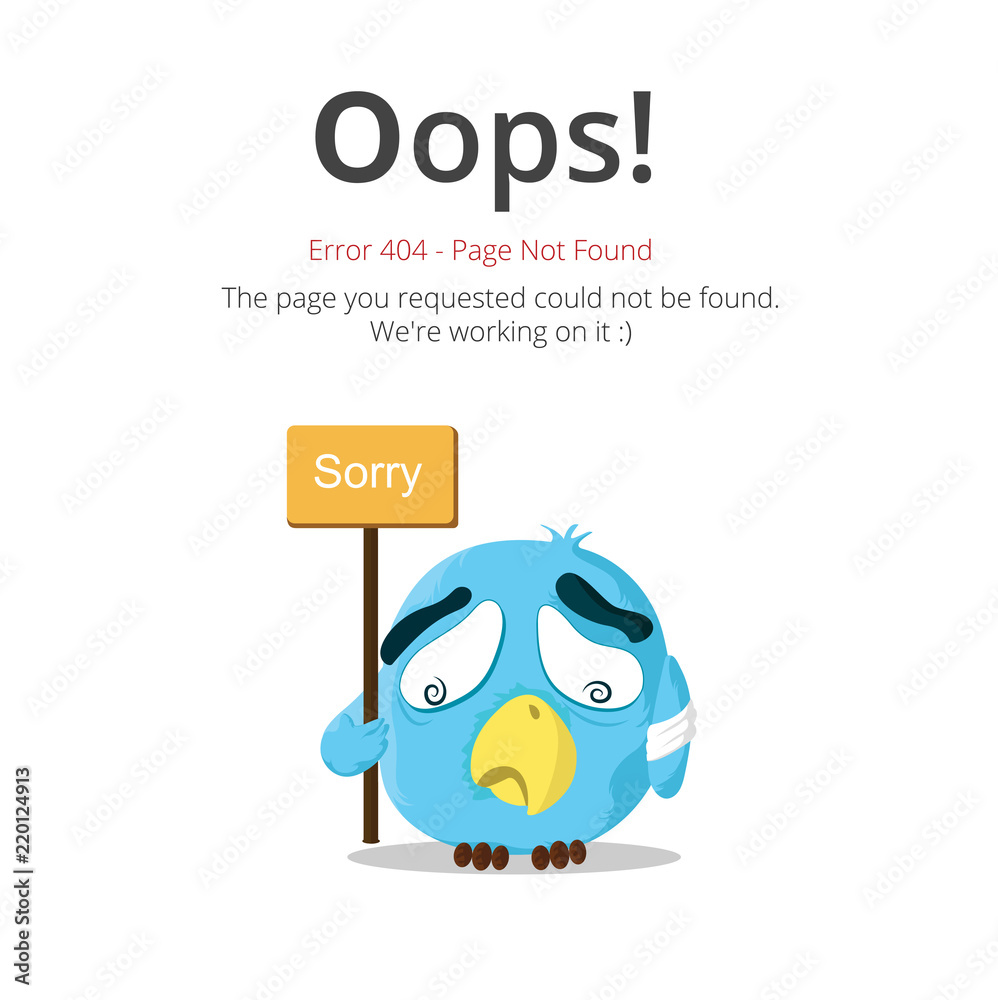 Poster Error 404 page layout vector design. Website 404 page creative concept. The page you requested could not be found. Oops 404 error page. 
