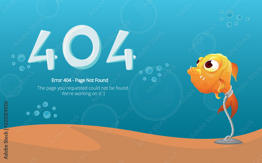 Poster error 404 page layout vector design. website 404 page creative concept. the page you requested could