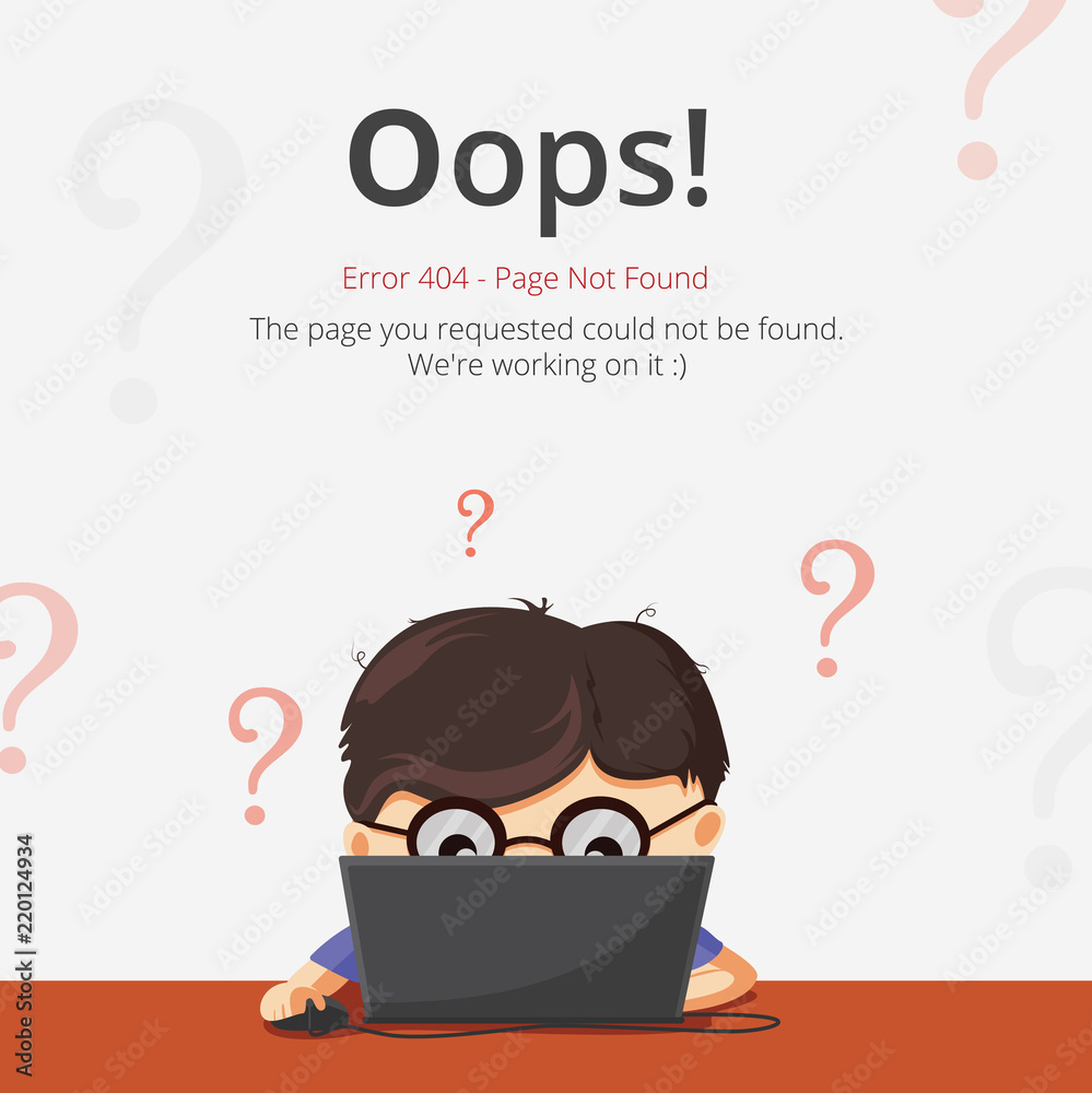 Poster Error 404 page layout vector design. Website 404 page creative concept. The page you requested could not be found. Oops 404 error page.