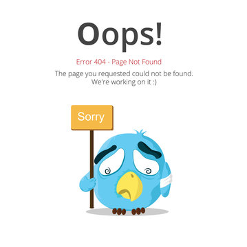 Error 404 page layout vector design. Website 404 page creative concept. The page you requested could not be found. Oops 404 error page. 
