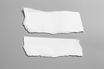 white torn paper on gray background. collection paper rip
