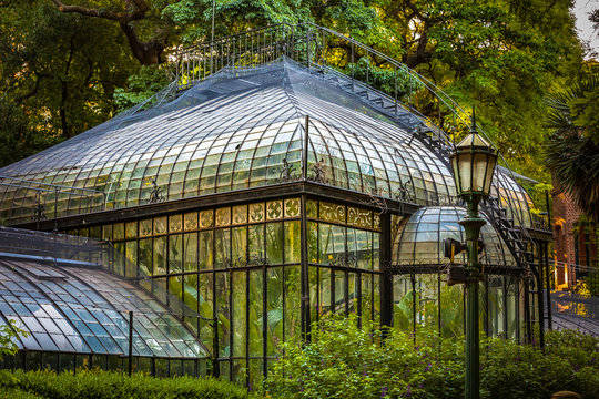 old greenhouse in park