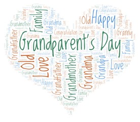 Grandparent's Day in a heart shape word cloud.