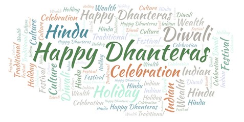 Fototapeta premium Happy Dhanteras word cloud.