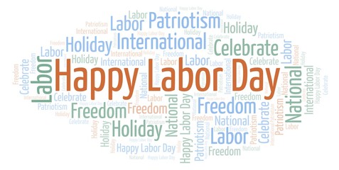 Happy Labor Day word cloud.