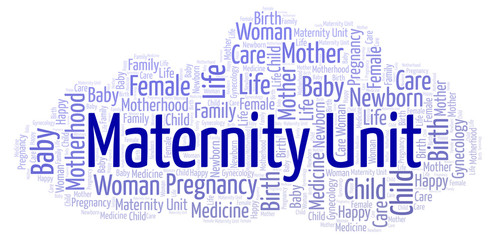 Fototapeta premium Maternity unit word cloud.