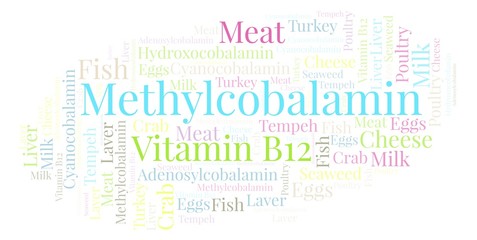Obraz premium Methylcobalamin word cloud.