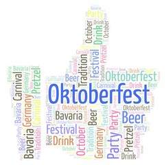 Oktoberfest in a like shape word cloud.