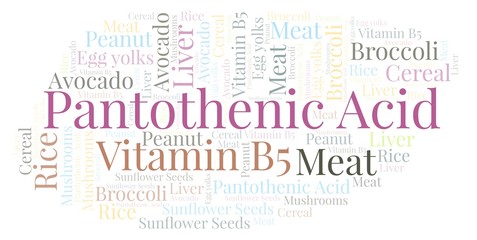 Pantothenic Acid word cloud.