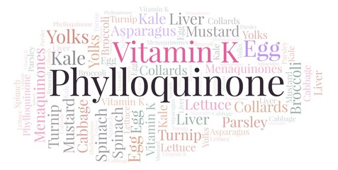 Fototapeta premium Phylloquinone word cloud.