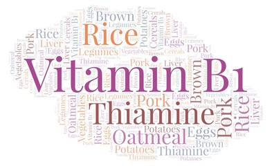 Fototapeta premium Vitamin B1 word cloud.
