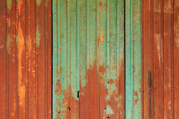 old rusty zinc plate wall ,old pattern and rusty zinc plate, fence and texture corrugated galvanized plate,stained metal surface