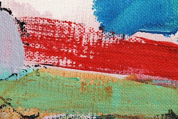 Art abstract background. Acrylic on canvas. Splashing brushstrokes of paint.
