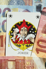 Joker-Spielkarte, Euro-Banknoten