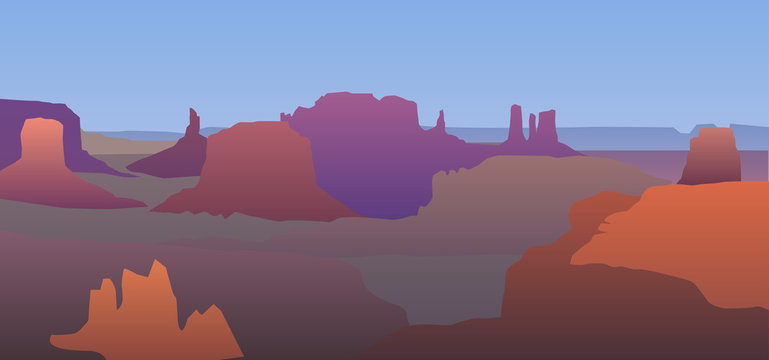 landscape of mountains color vector eps 10