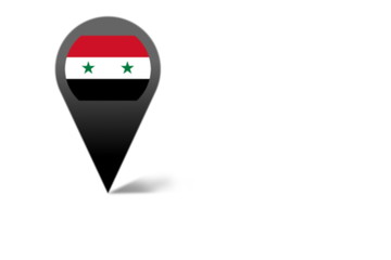Marker for map with flag of Syria - Easy blured
