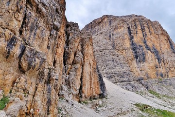 Felswände, Sellagruppe, Dolomiten, Südtirol

